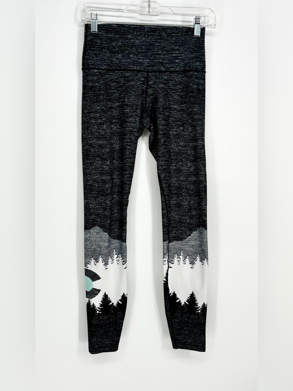 Colorado Threads Forest Mountain State Flag C Print Leggings Heather Gray M